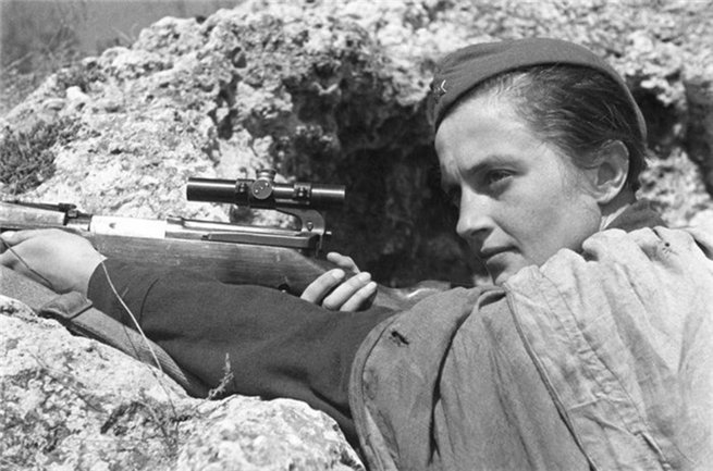 Prickskytten Ludmila Pavlitjenko tjänstgjorde i Röda armén.